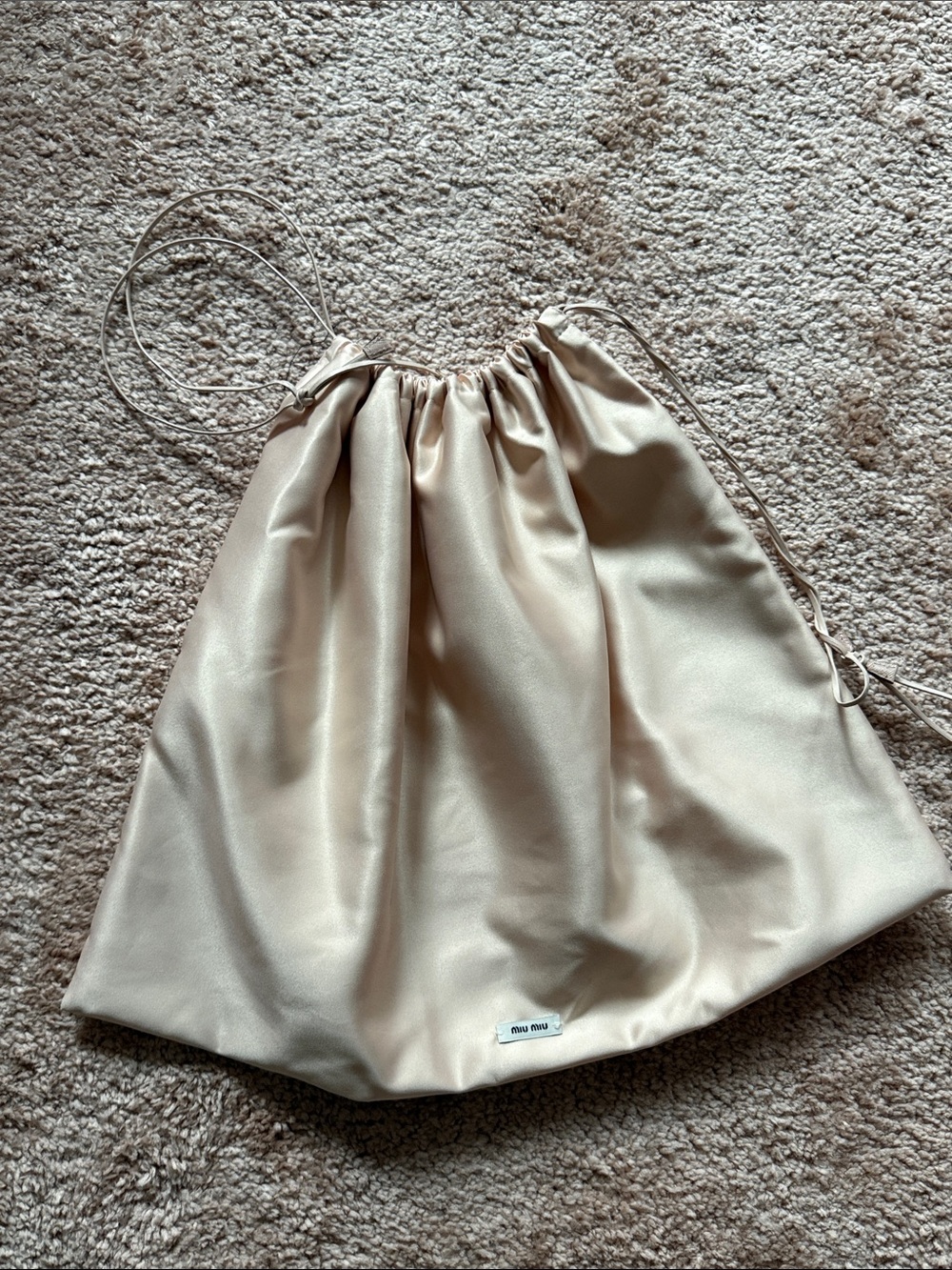 💕 NEW Miu Miu Light pink  Drawstring satin Dustbag
